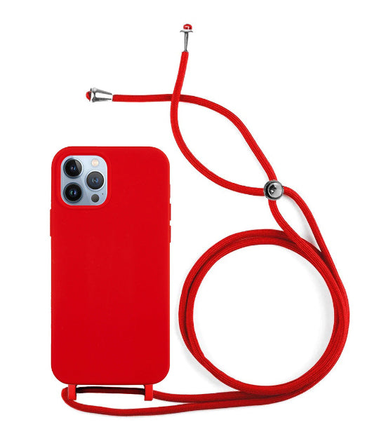 Quality TPU Back Cover Silicone Cord Case Silicone Case with Strap For iP 16 Pro Max