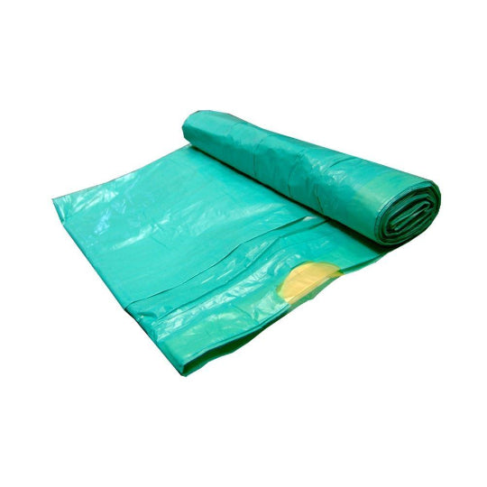 Roll of 10 green plastic garbage bags 52x75cm with drawstring