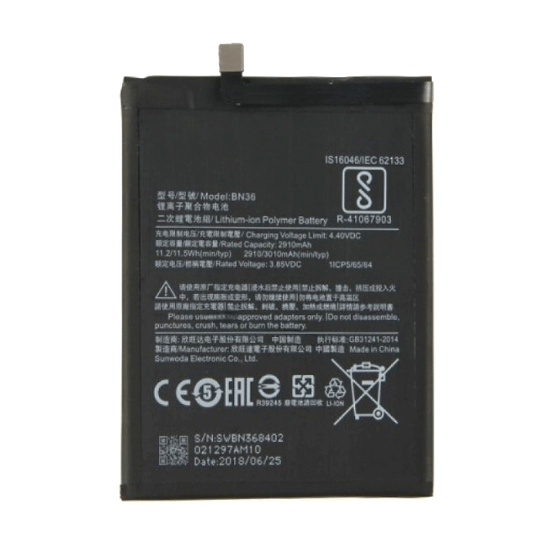 Replacement Battery BN36 for Mi 6X / Mi A2 - 3010mAh