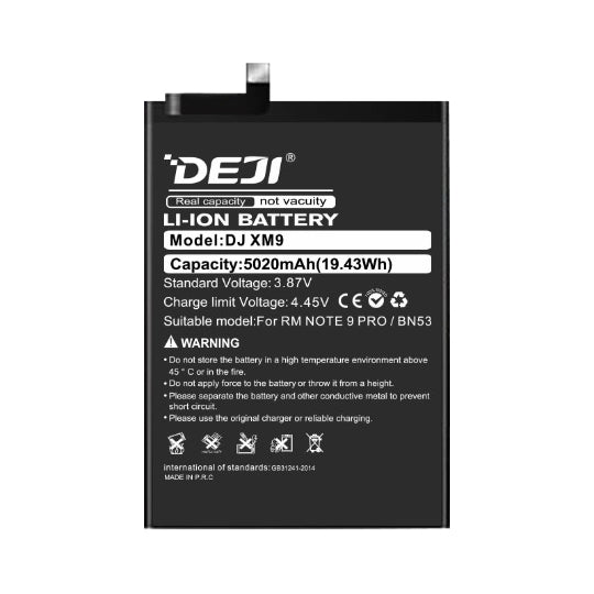 DEJI BN53 Mobile Replacement Battery For Xiaomi Redmi Note 9 Pro - 5020mAh