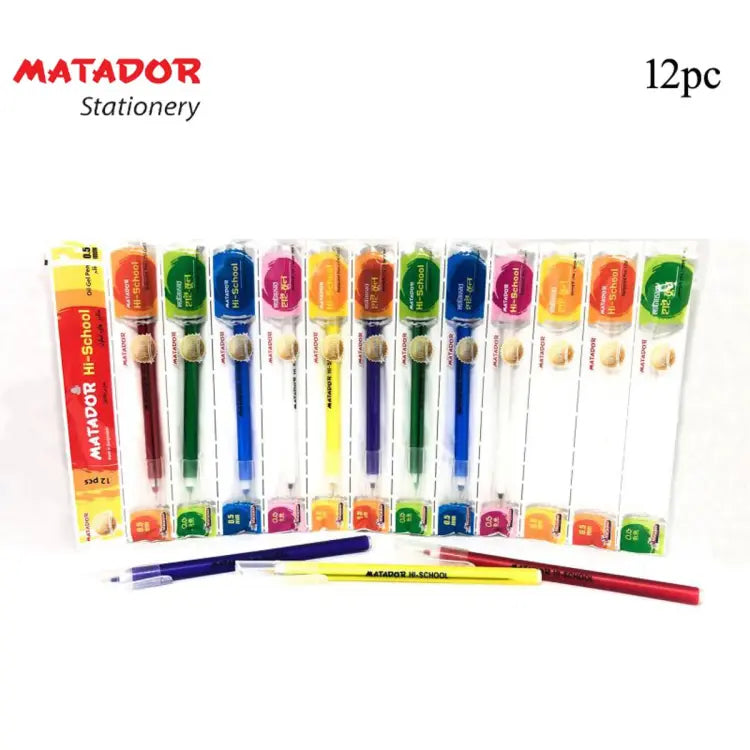 Matador Hi-School Ball Point Pen (Oil Gel) - 0.5mm - 12pc