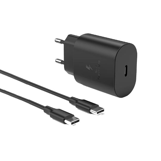 Gerlax 25W Charger with USB-C Port & USB-C To USB-C Cable 5A Black