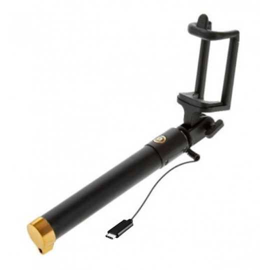 OEM Selfie Stick Black With Type-C Cable 70cm