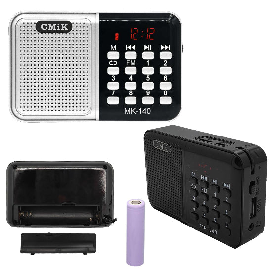 CMiK MK-140 Portable Mini Radio Rechargeable with USB - Black