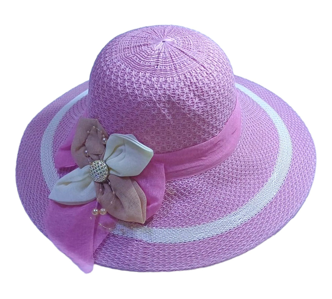 Summer Sun Hat-Adorable Bow Pink