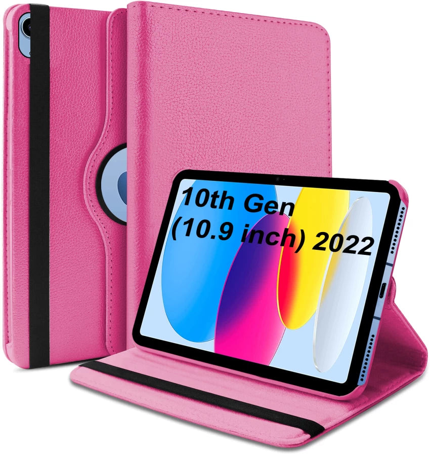 360 Degree Rotating Case Cover For iPad 10th Generation 10.9 inch Only Model Numbers are A2757, A2777, A2696 (Purple)