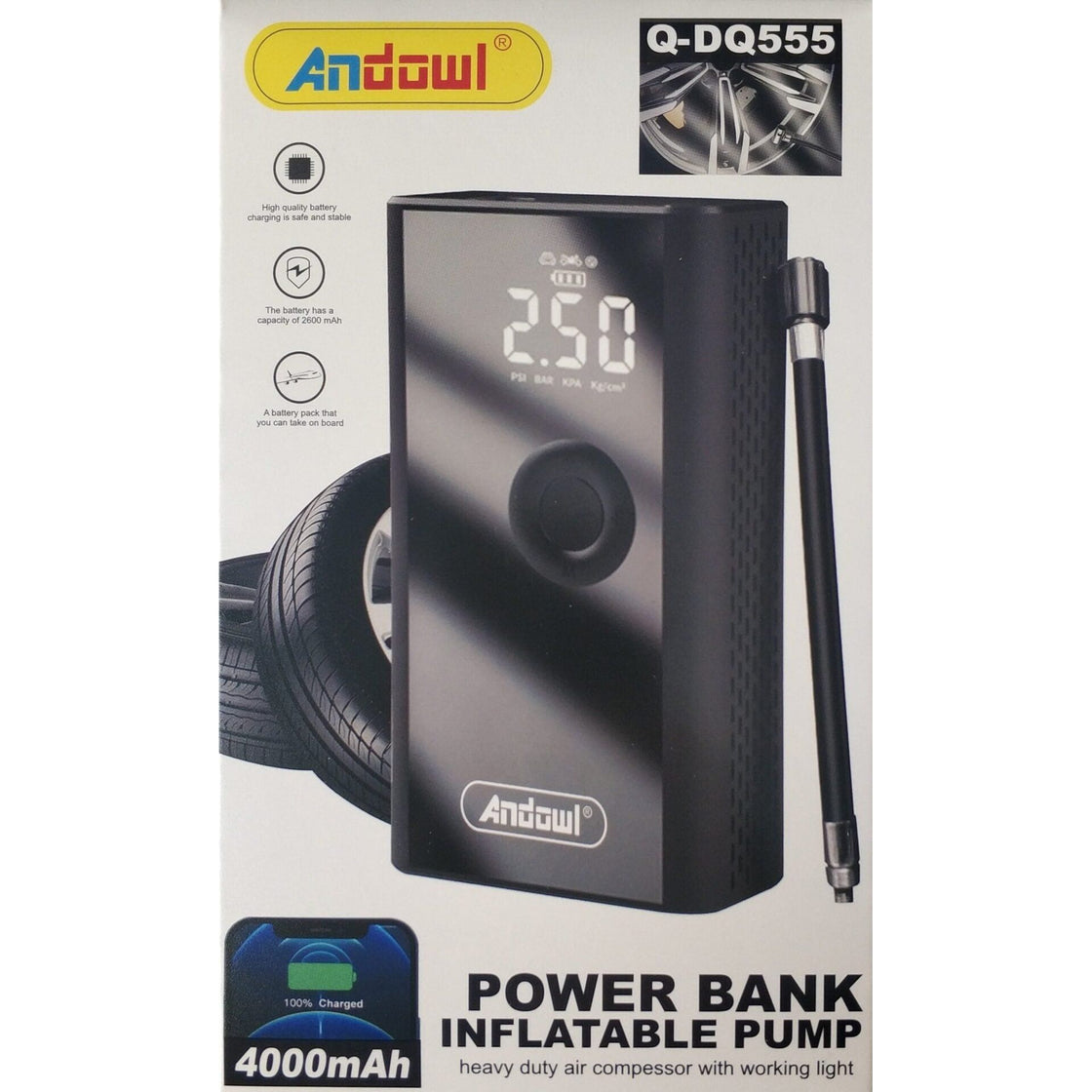 Επαναφορτιζόμενη τρόμπα αυτοκινήτου - Power Bank Andowl Q-DQ555