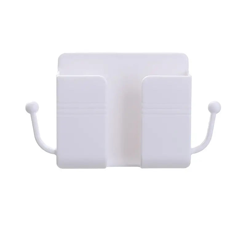 1pc Wall-Mounted Remote Control Holder - White 