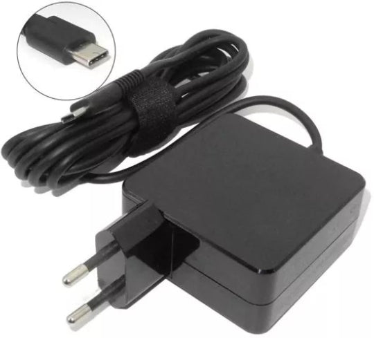 65W Power Supply Ac Adapter USB-C Charger for Notebook / Macbook / Apple / Dell / HP / Huawei / Lenovo / Toshiba / Acer / Microsoft / Asus (Black)