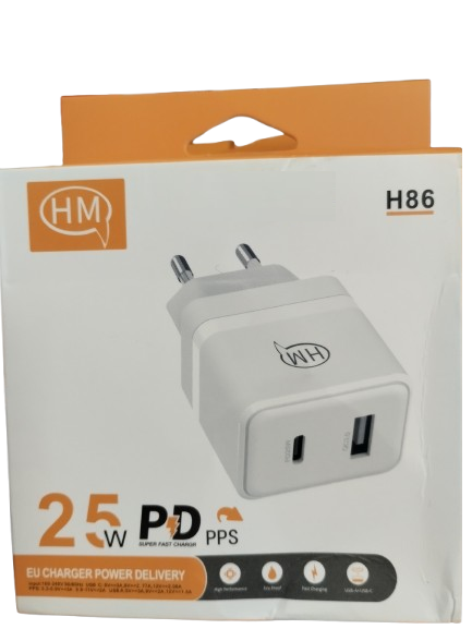 HM Usb Wall Charger Adapter USB-A Ports & USB-C Ports 25W H86