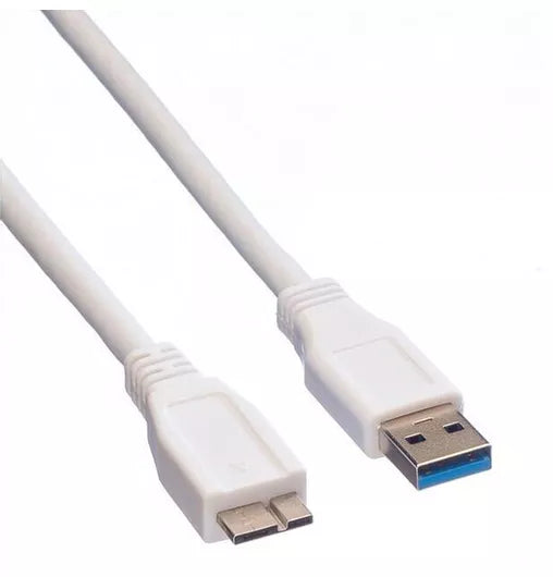 Cable USB-A male - micro USB-B male 1m 0.5m White
