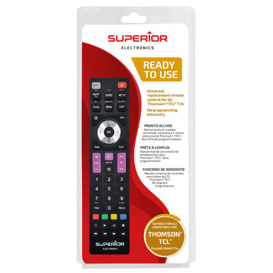 Superior Electronics Compatible Remote Control Ready To Use for TCL and Thomson TVs