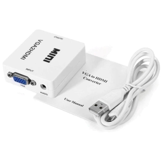 Andowl VGA to HDMI CONVERTER Full HD 1080P Video Audio Converter QY-V05