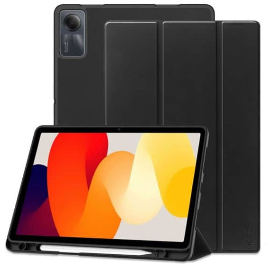 Smart Sleep Wake Case Tri-fold Flip Cover with Pencil Holder for Xiaomi Redmi Pad SE 11″ Black