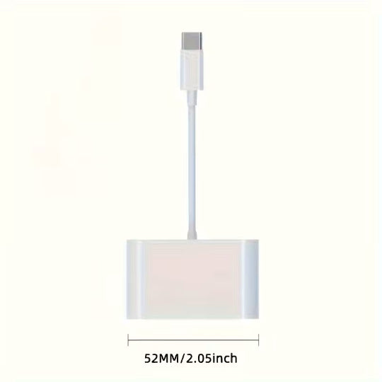 3 In 1 Type C To Usb Card Reader Type-C for SD/microSD White