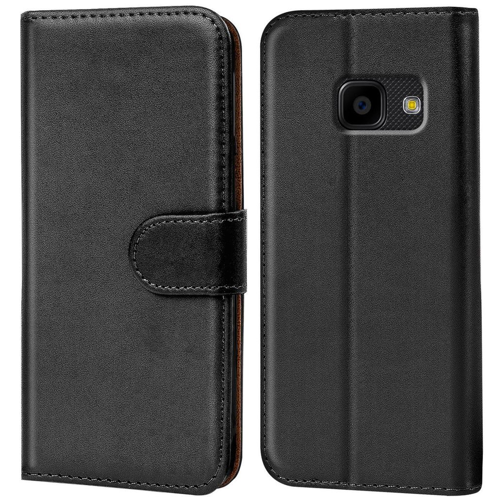 Book Cover Mobile Phone Case For Sam-Galaxy Xcover 4 G390 G390F/ Xcover 4S G398F Flip Cover Case Black