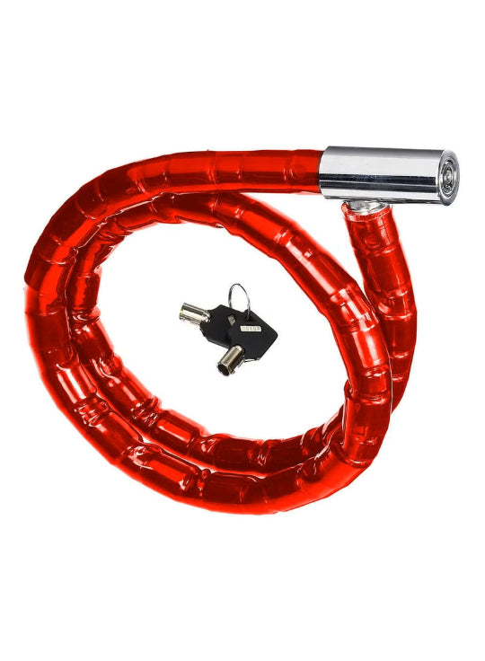 Kihuu Motorcycle & bicycle lock With 2 Keys steel wire 100cm Red