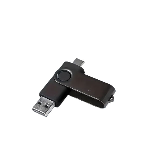 USB 2.0 Type-C Flash Drive 128GB High-Speed Memory Stick, Durable Metal Casing, Black