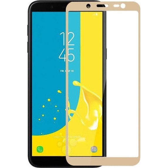 Premium Tempered Glass for Samsung J6 Gold Full Glass