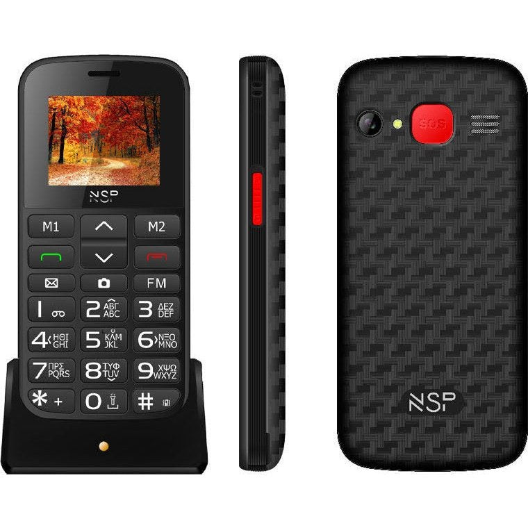 NSP 2000DS Dual SIM Mobile Phone with Big Buttons - Black 