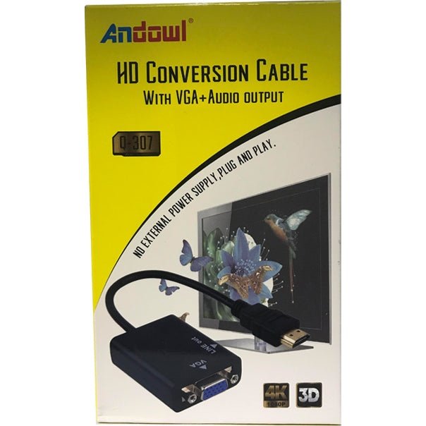 Andowl Q-307 Converter HDMI male to VGA female 