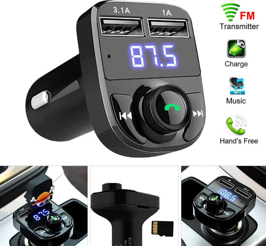 Takemore Car Wireless FM Transmitter Fast Charger 2 USB Ports VC-28
