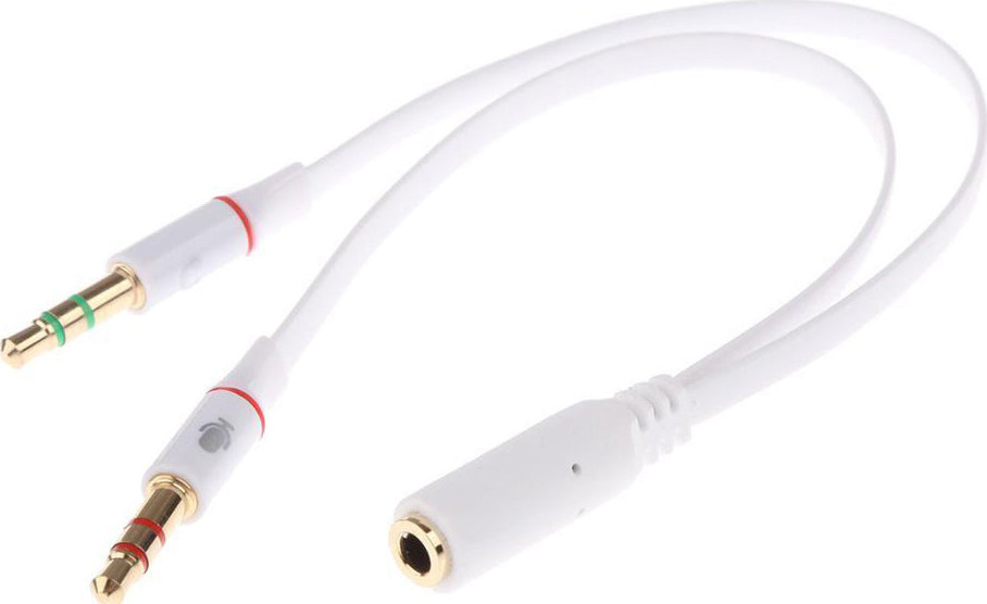 Powertech Converter 3.5mm 2x male to 3.5mm female White 1pcs (CAB-J048)