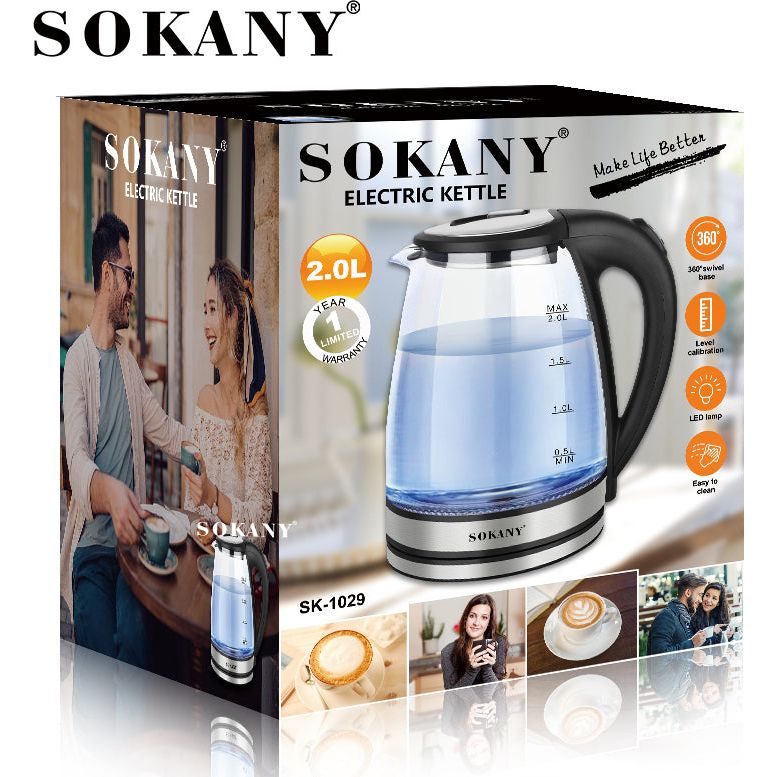 Sokany SK-1029 Kettle 2lt 1500W Black