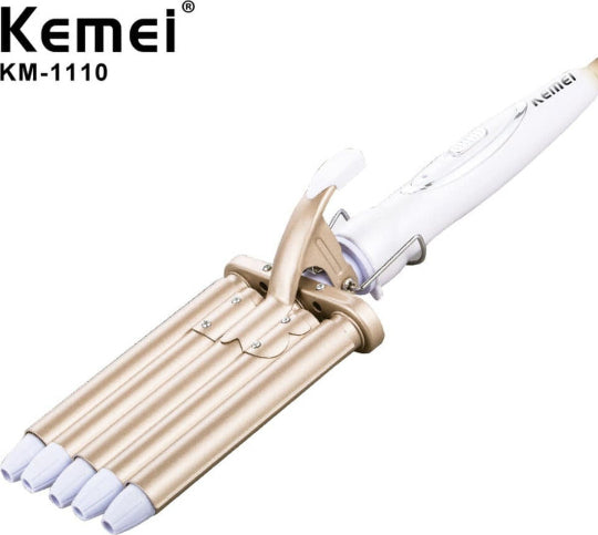 kemei Hot Air Style Auto Rotation Hot Air Brush km-1110 / 90W Household Five Barrels Ceramic Heating Curling Iron Rapid Heating Up Professional Big Wave Hair Curler