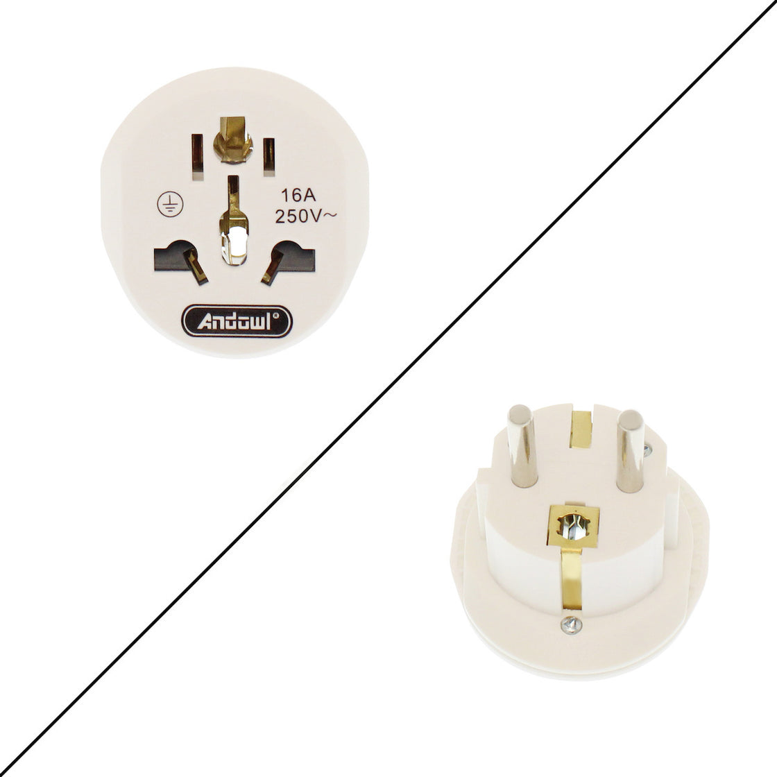 Andowl Universal to Greek Plug Adapter Q-DC16