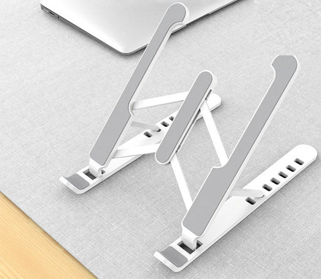 Andowl P1 Multi-Position Foldable Notebook Bracket Portable Laptop Tablet Stand, Adjustable Holder (White)