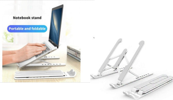 Andowl P1 Multi-Position Foldable Notebook Bracket Portable Laptop Tablet Stand, Adjustable Holder (White)