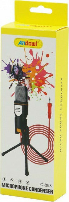 Andowl Q-888 3.5mm Desktop Condenser Microphone Set for Vocals