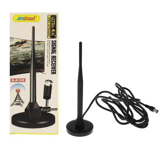 TV Antenna Indoor Andowl Q-A162 Ultra 4K High Dynamic Signal Receiver (Does not Require Power Supply) Black