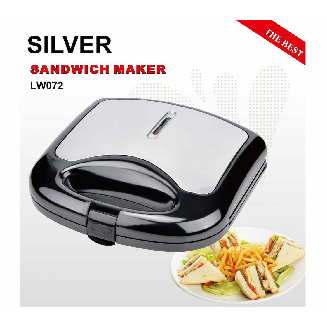 Silver LW072 Sandwich Maker 800W Gray 