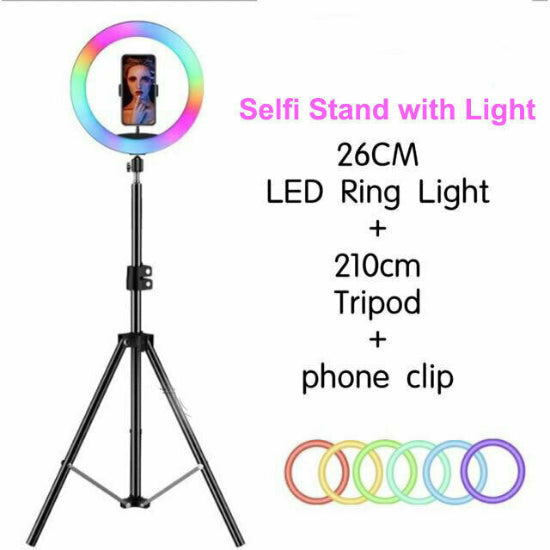 RGB LED Soft Ring light mj 26 10" + 2.1m Stand