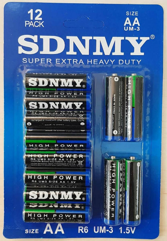 SDNMY Super Extra Heavy Duty Battery AA 1.5V/12PCS