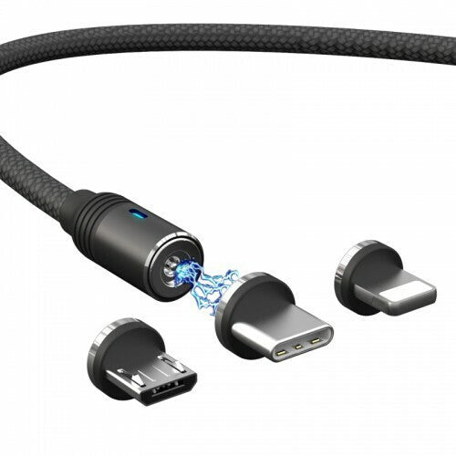 Moxom MX-CB83 Magnetic USB to Lightning / Type-C / micro USB 1m 3A Cable 