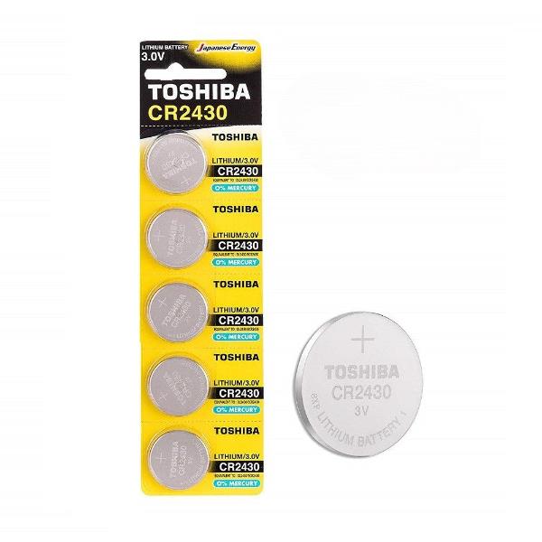 TOSHIBA CR2430 3V Lithium Coin Cell Battery (5Pcs)