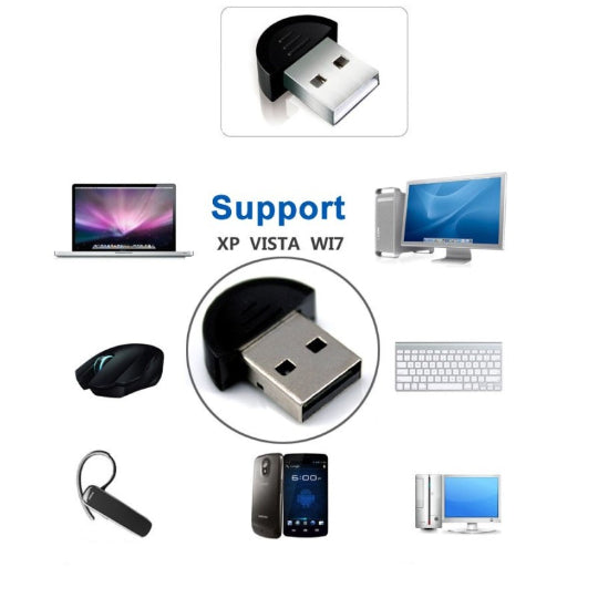 Bluetooth 2.0 USB Dongle Adapter Support Voice Data – Black