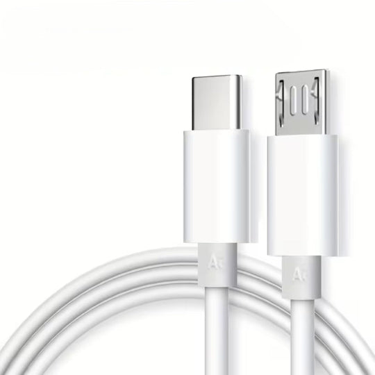 5A Type-C to Micro Fast Charging Data Cable Type C Male to Micro USB Male 1m White