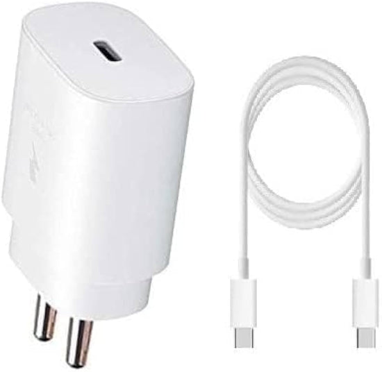 TREQA 25W USB-C High Speed Charger Super Fast Power Adapter with Type-C to Type-C Cable  CH-9039 White