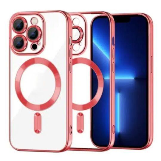 Magnatic Charging MagSafe Compatible Electroplated Transparent Case For Iphone 16 Pro