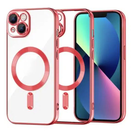 Transparent Electroplated Magsafe Magnetic TPU Phone Case For iPhone 15