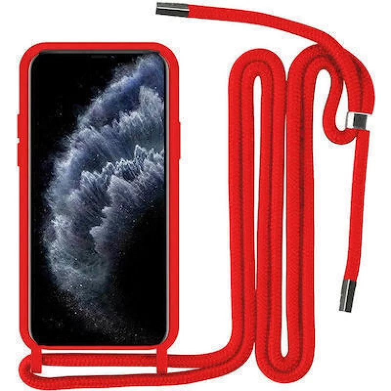 Premium Silicone Case With Cord for Sam A14 4G/5G Red 