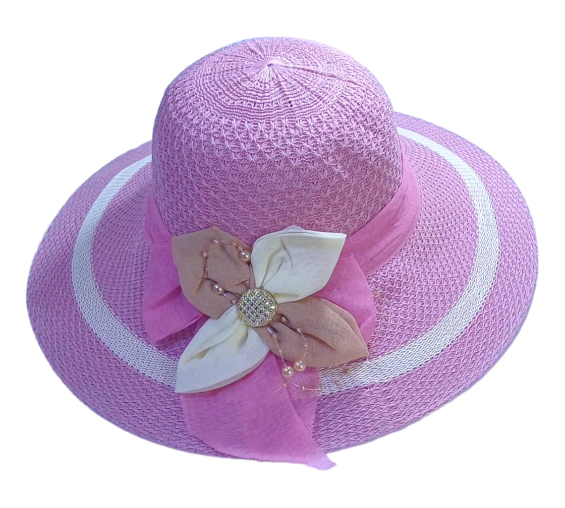 Summer Sun Hat-Adorable Bow Pink