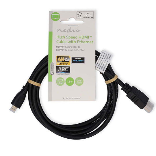 Nedis HDMI 1.4 High Speed 1080p 120Hz Cable HDMI male - micro HDMI male 1.5m