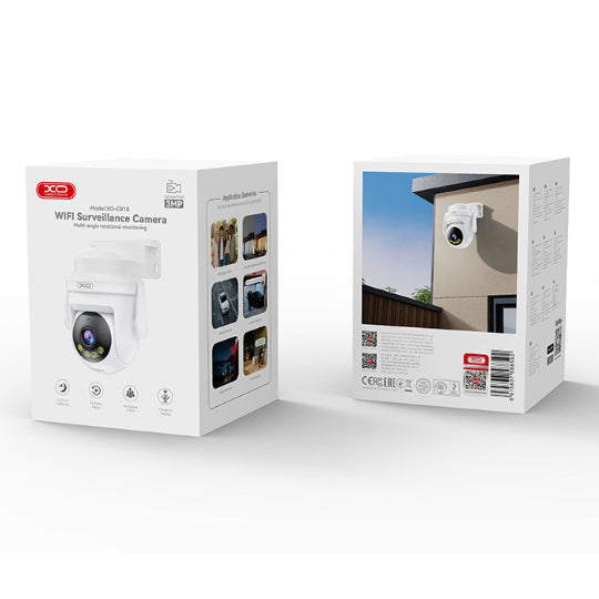 XO CR18 3MP Wi-Fi outdoor camera with pan/tilt function in white color