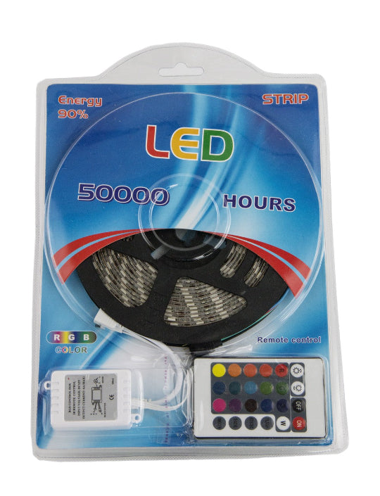 5m/Roll 5050 RGB Led Strip Light with white lighting remote control and power supply