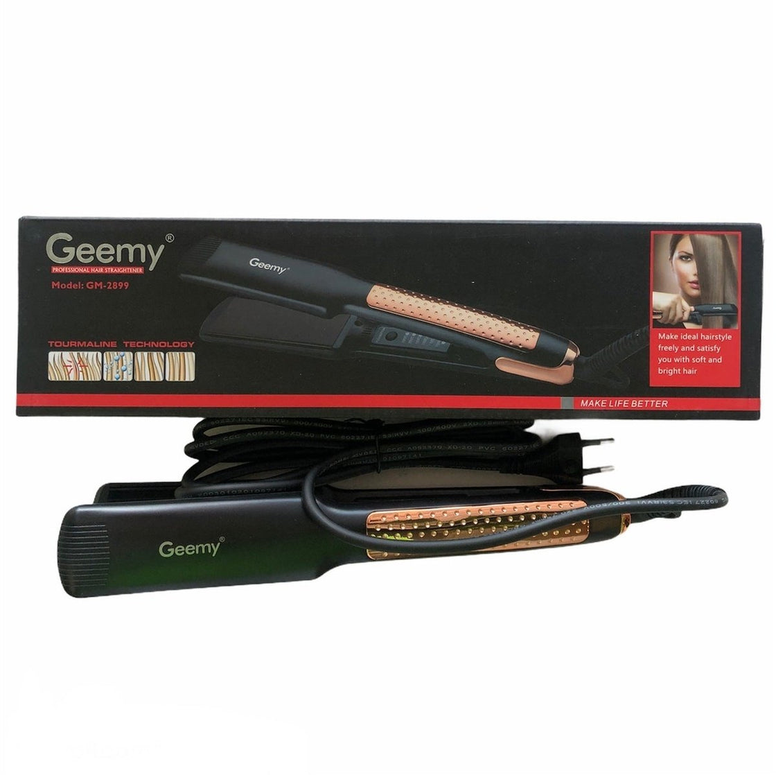 Geemy 2899/W Temperature Adjustable Strenghtener Iron 